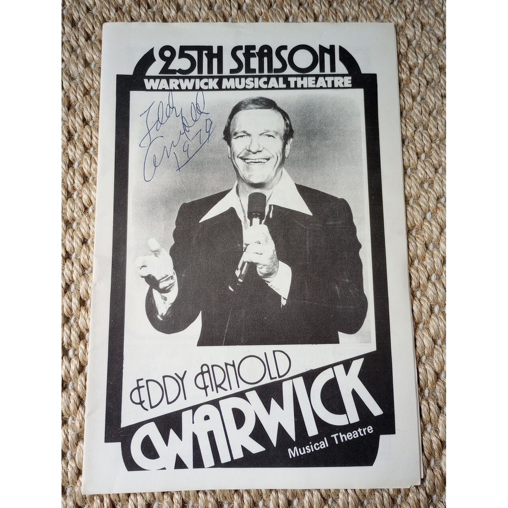 Eddy Arnold Autographed Program Warwick Musical Theatre RI Aug 27th&Sept1st 1979